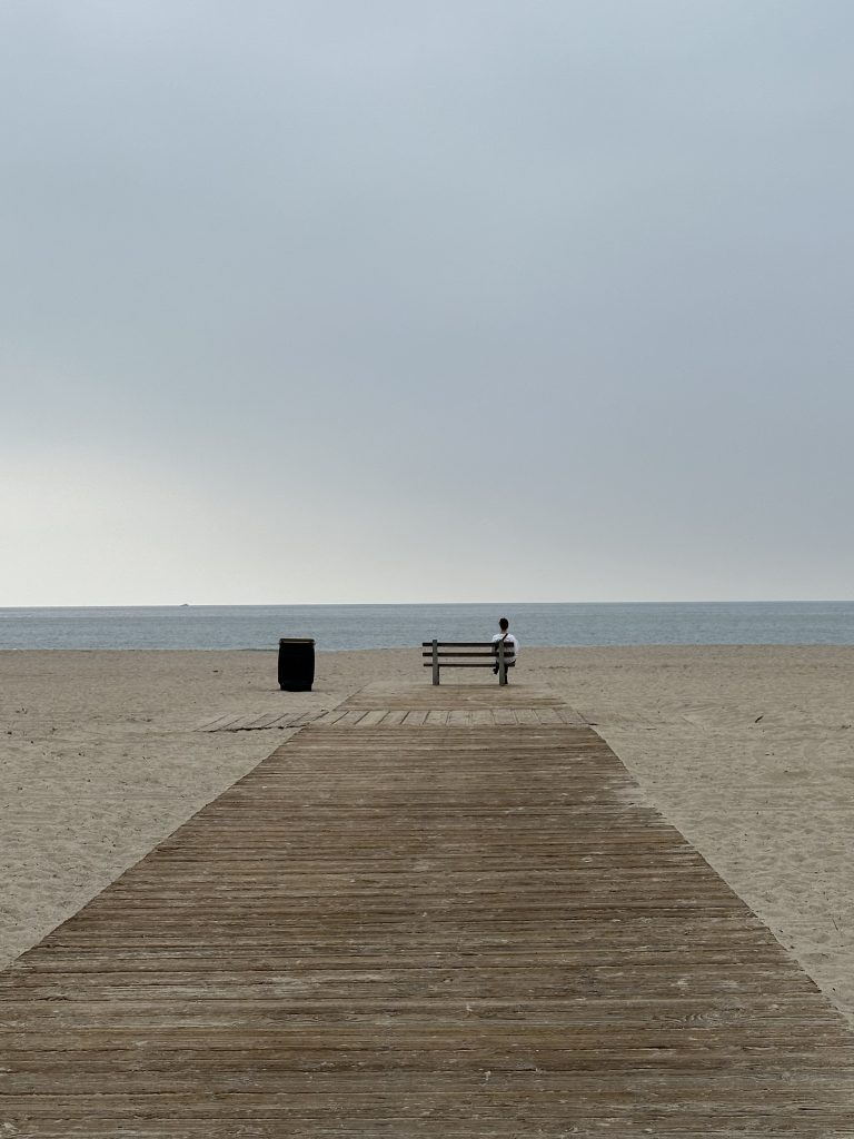 santa monica with bench