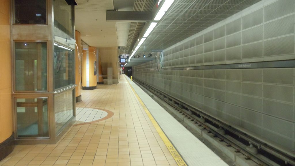 platform at the North Hollywood Metro Red Line station