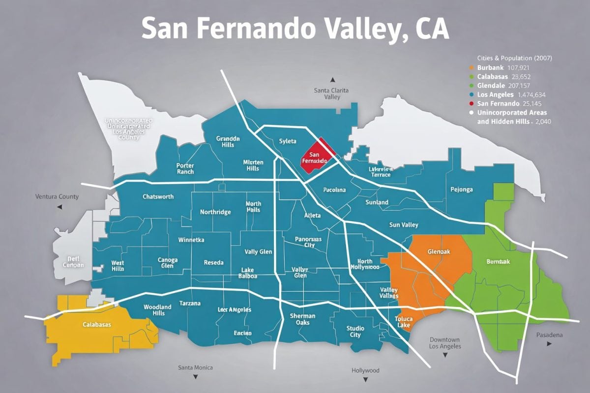 Map of the San Fernando Valley